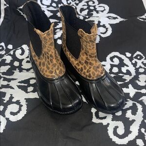 Leopard Print Kids Boots